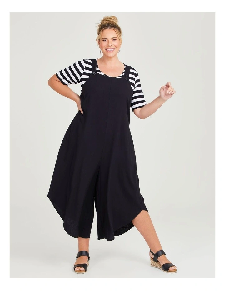Summer Pinafore Jumpsuit in Black
