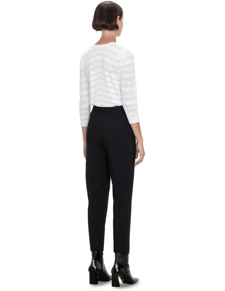 Stretch Twill Slim Cropped Pant in Black