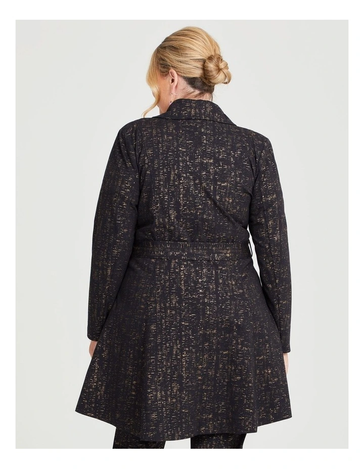 Gold Dust Trench Coat in Black/Gold