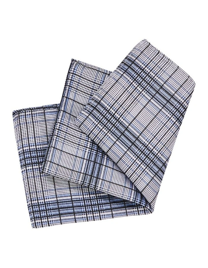 Multi Check Pocket Square in Blue