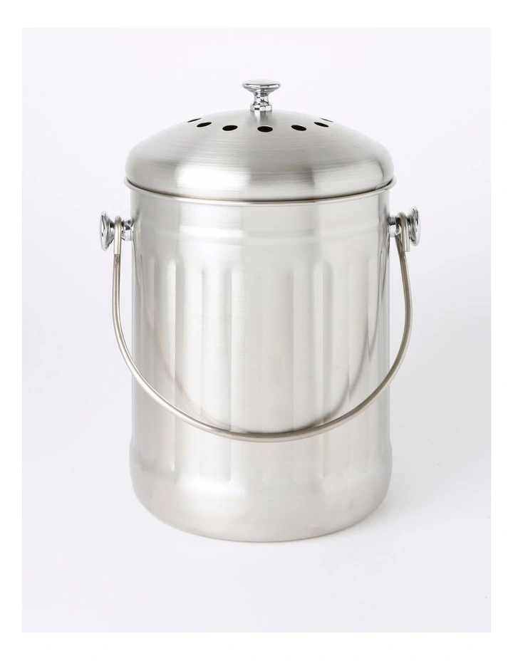 5L Compost Bin in Stainless Steel