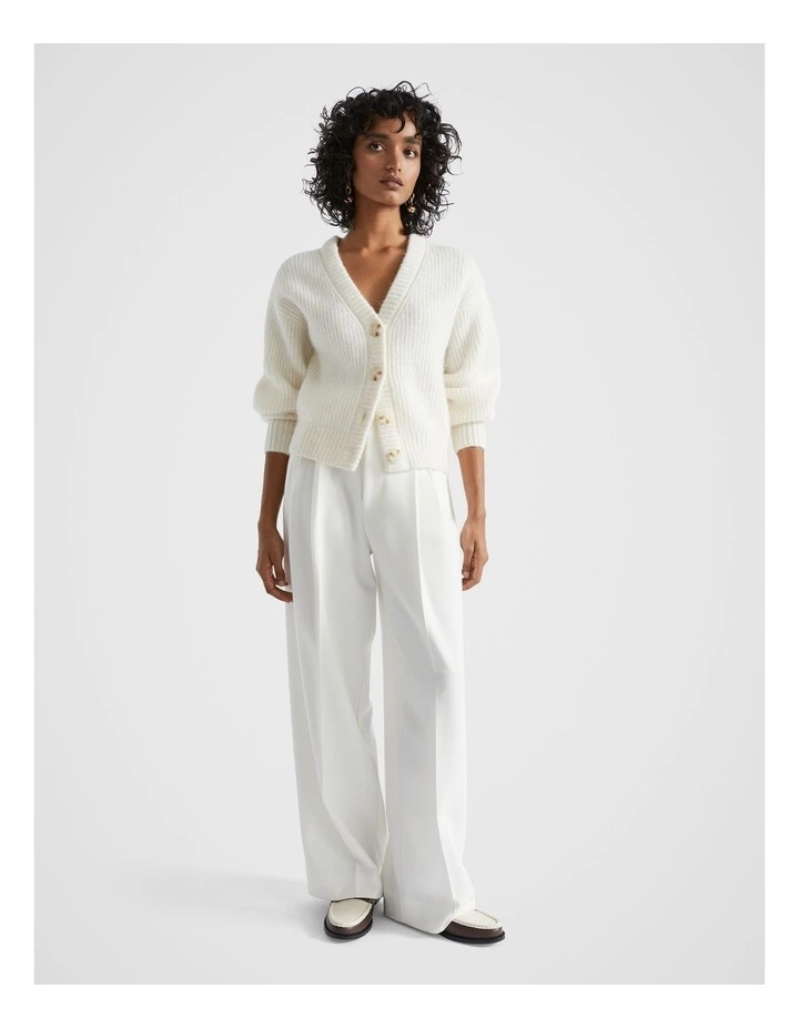 Wool Blend Cardigan in Cloud Cream