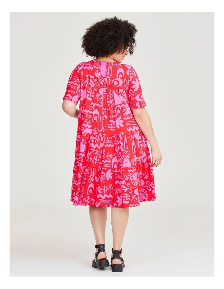 Natural Tango Tier Dress in Print