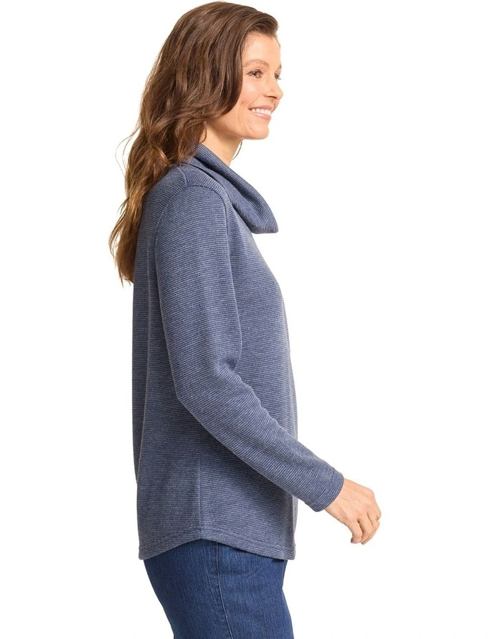 Gretton Cowl Neck Top in Monsoon Marle