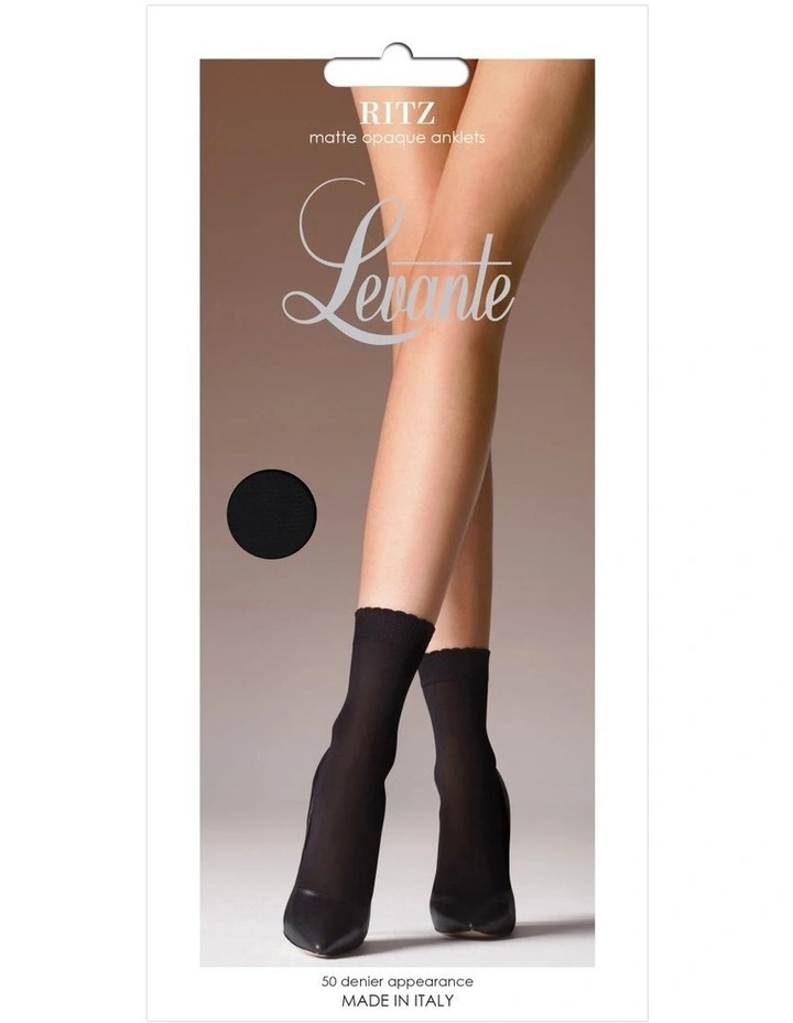 Opaque Anklet with Picot Band in Black