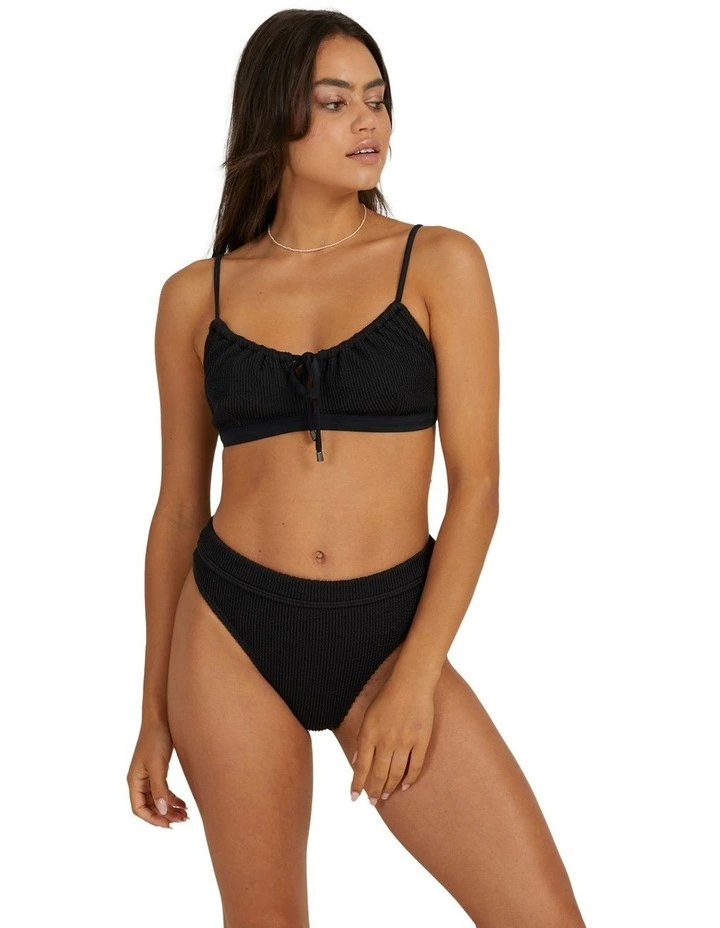 Summer High Coco Bralette Bikini Top in Black Sands
