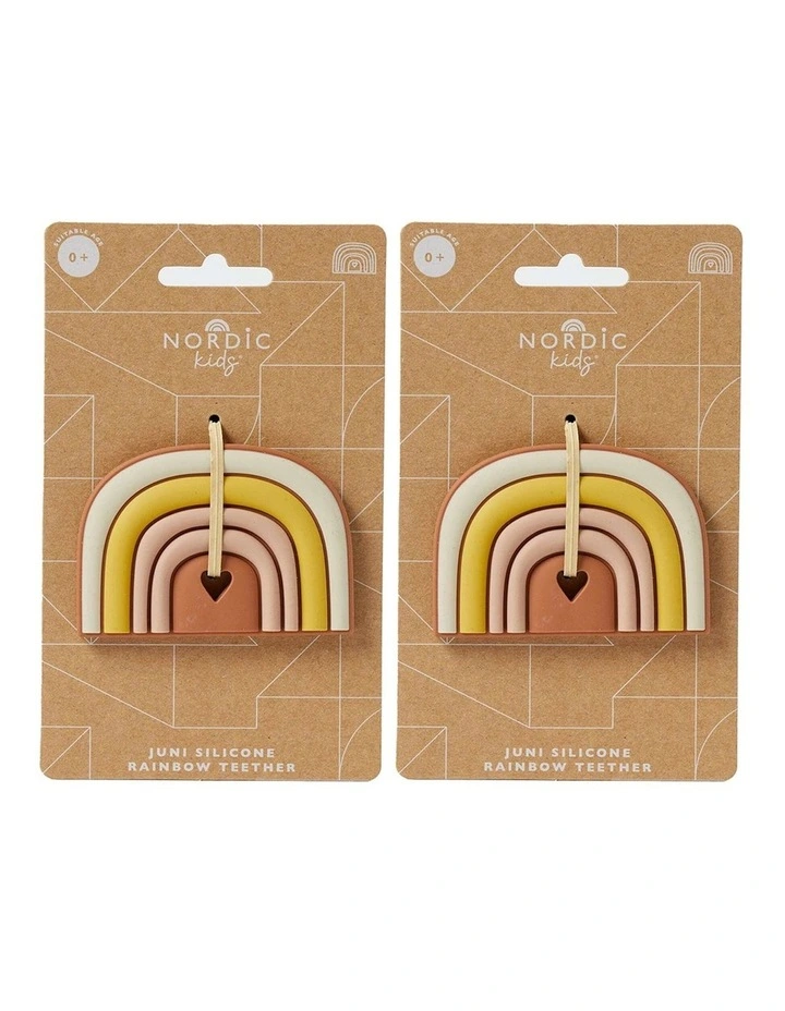 Juni Silicone Rainbow Teether 2 Pack in Assorted