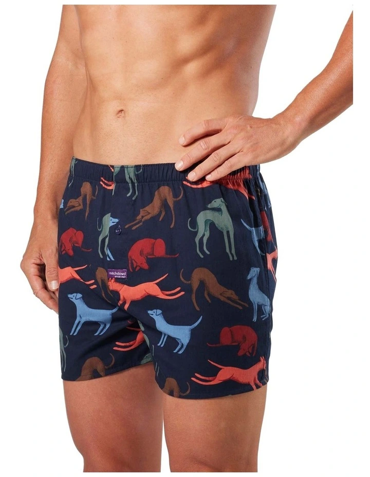 Greyhounds Cotton Boxer Shorts in Navy