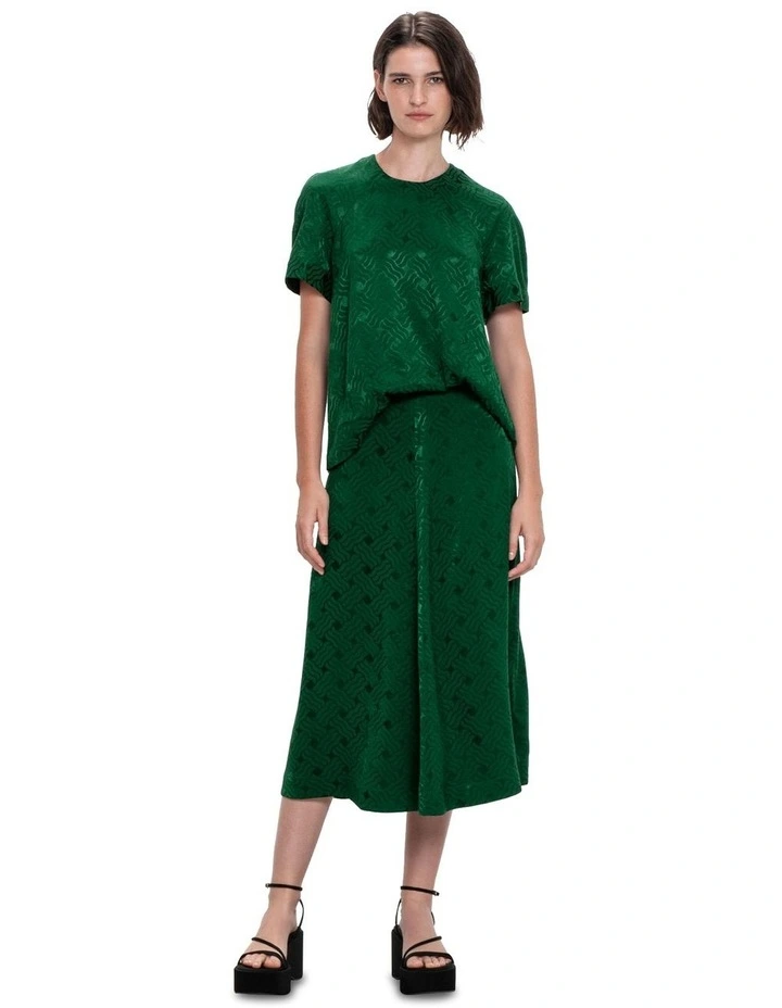 Lattice Jacquard Top in Vibrant Green