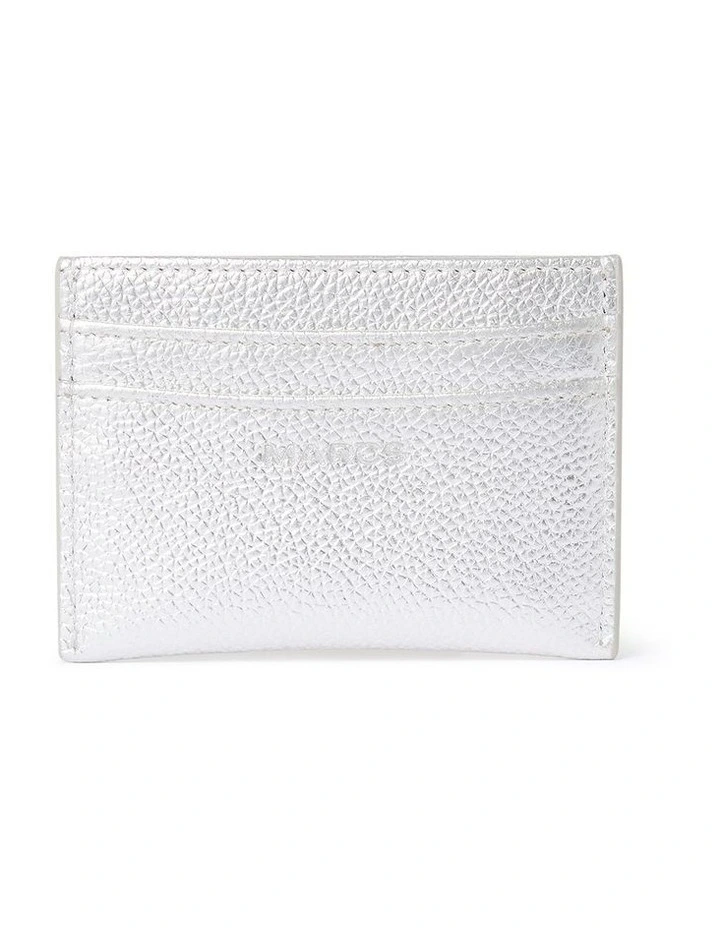 Penny Leather Card Holder in Silver