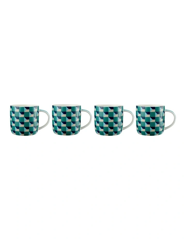 Syracuse Mugs Set of 4 Gift Boxed 480ml in Navy