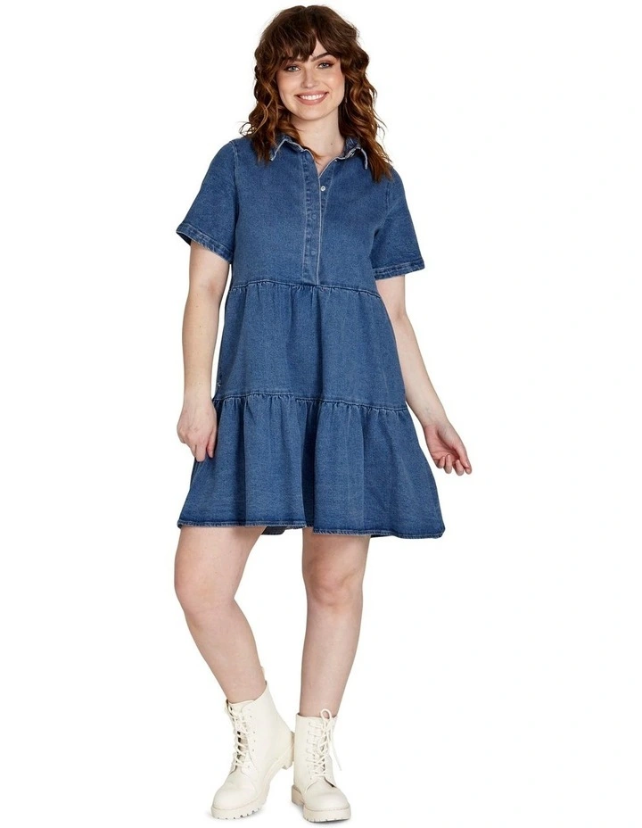 Kellie Denim Dress in Wash