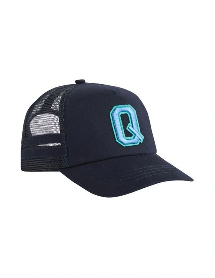 Initial "Q" Cap in Navy