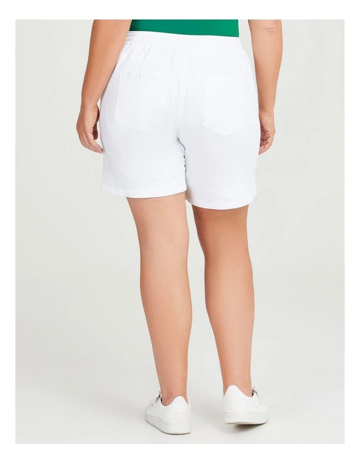 Cotton Casual Denim Short in White