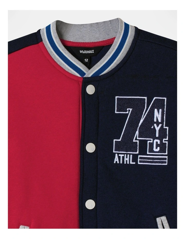Fleece College Bomber in Red