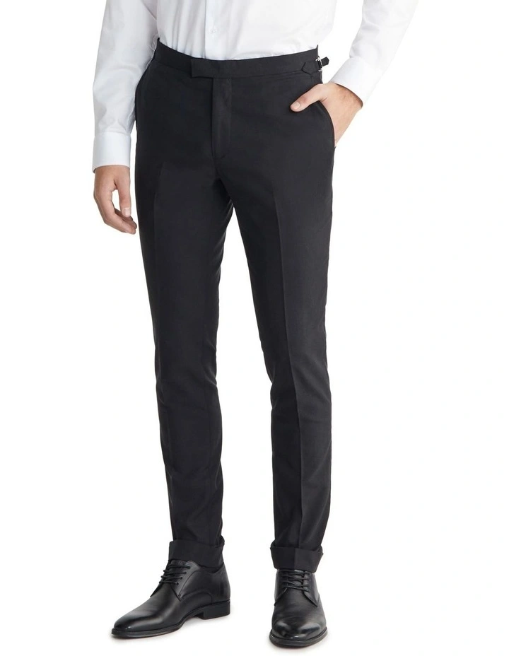X Slim Pant Slub Plain in Black