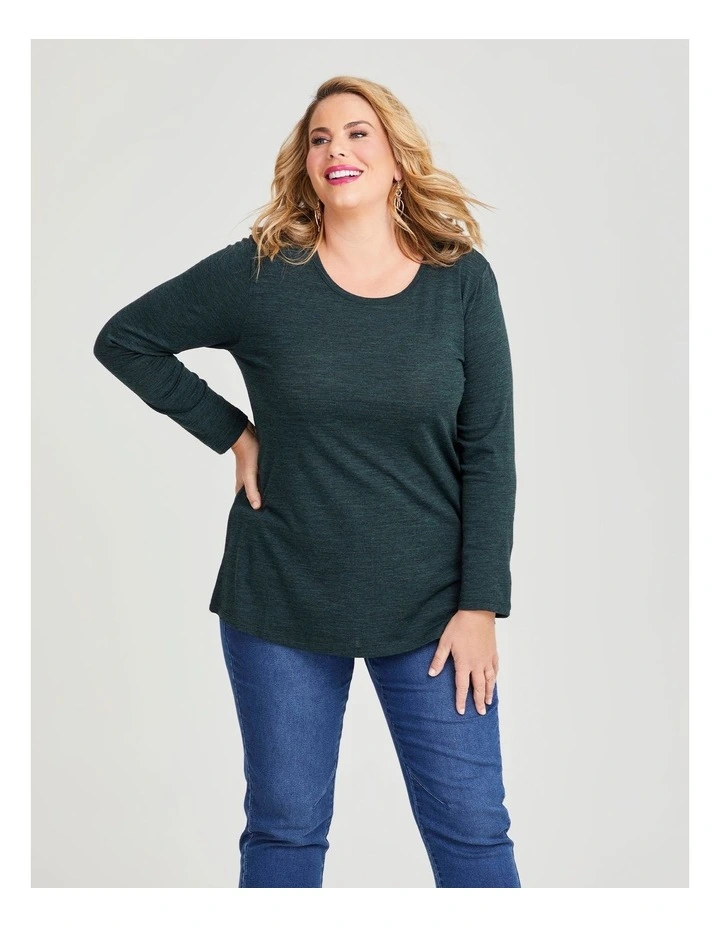 Wool Bamboo Top in Forest Melange