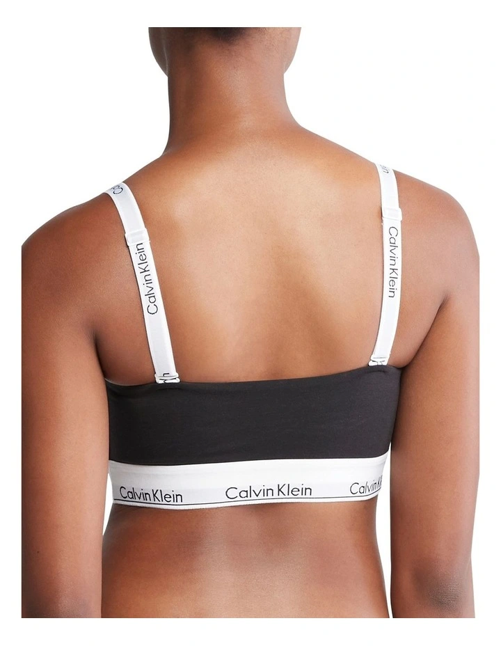Modern Cotton Lightly Lined Bandeau in Black