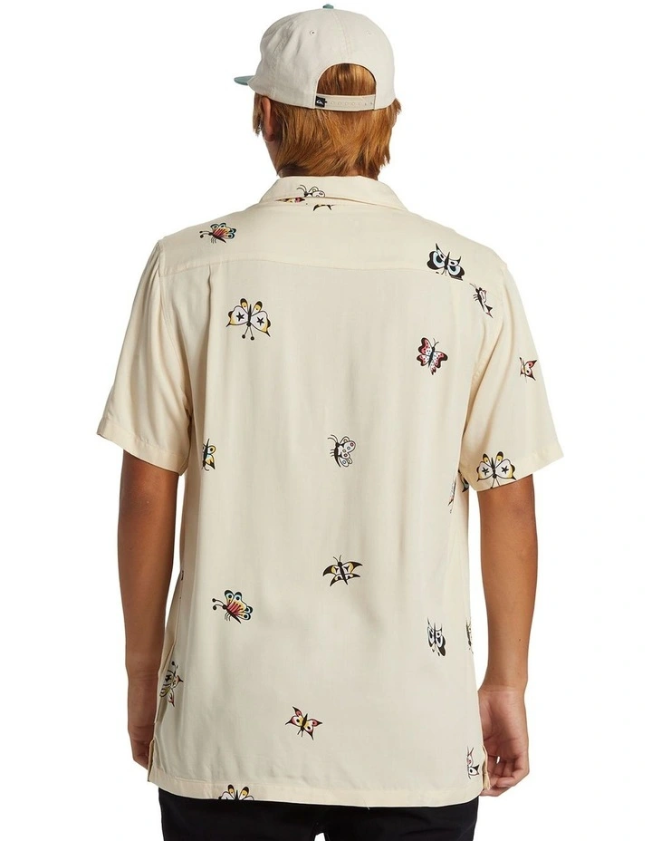 Pool Party Casual Short Sleeve Shirt in Oyster White