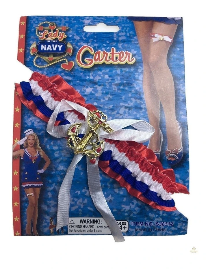 Navy Sailors Garter Thigh Band Costume in Multi