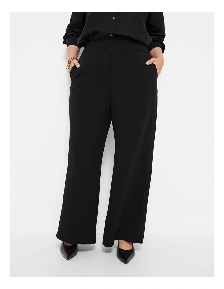 The Draped Leg Crepe Trouser in Black