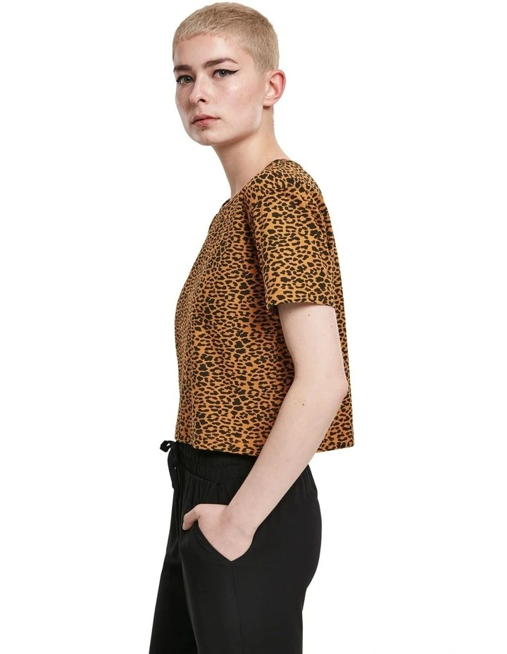 Oversized All Over Print Tee in Natural Leo
