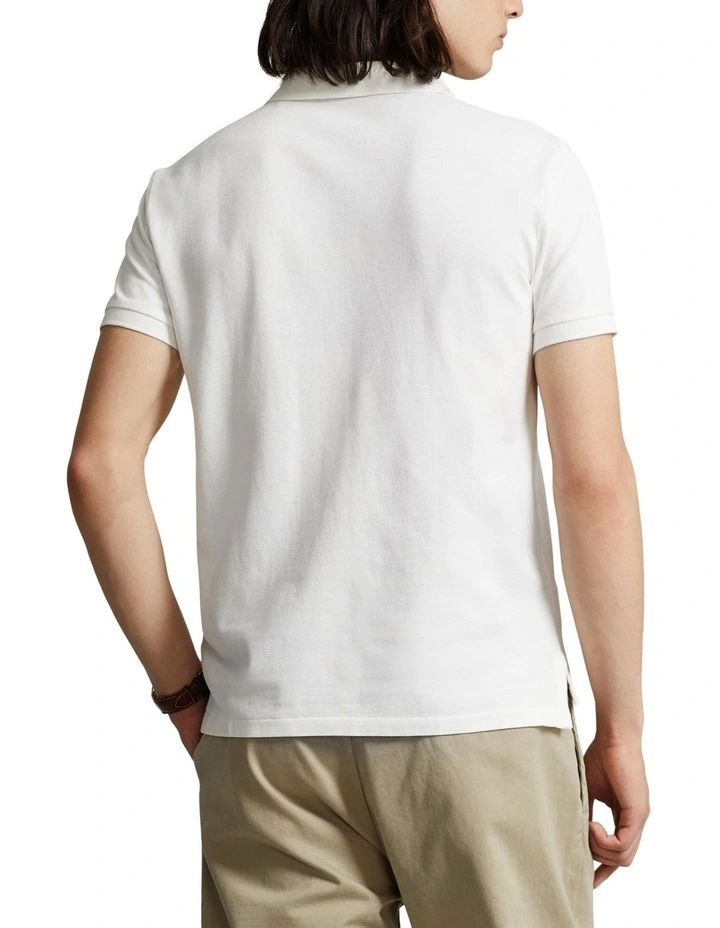 Classic Fit Mesh Polo Shirt in White