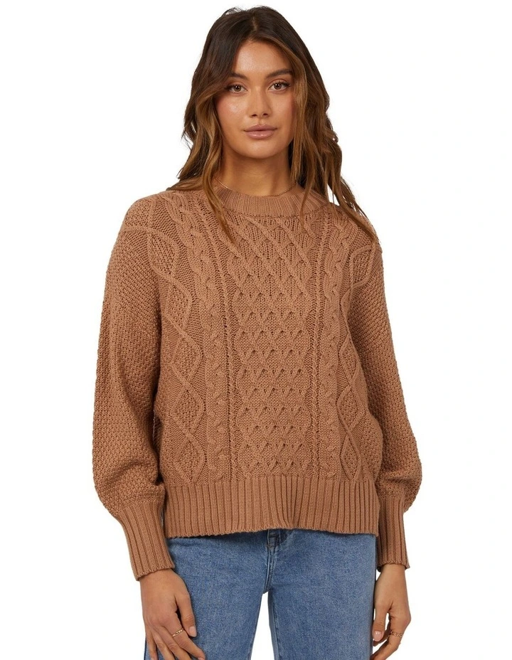 Rue Knit Sweater in Tan