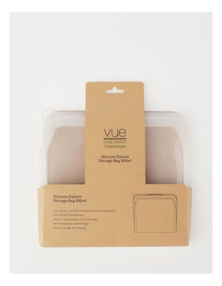 Silicone Ziplock Storage Bag 900ml in Clear