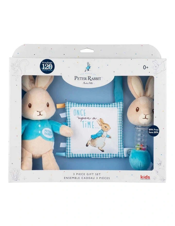 Peter Rabbit Plush, Activity Square & Rattle Gift Set