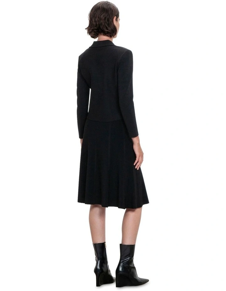 Ottoman Knit Skirt in Black