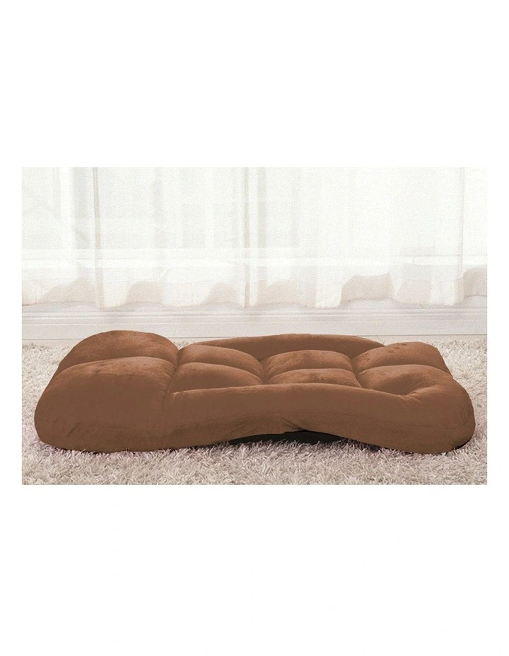 Foldable Lounge Cushion Adjustable Sofa in Coffee