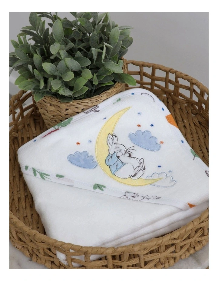New Adventures of Peter Rabbit Hooded Towel in White