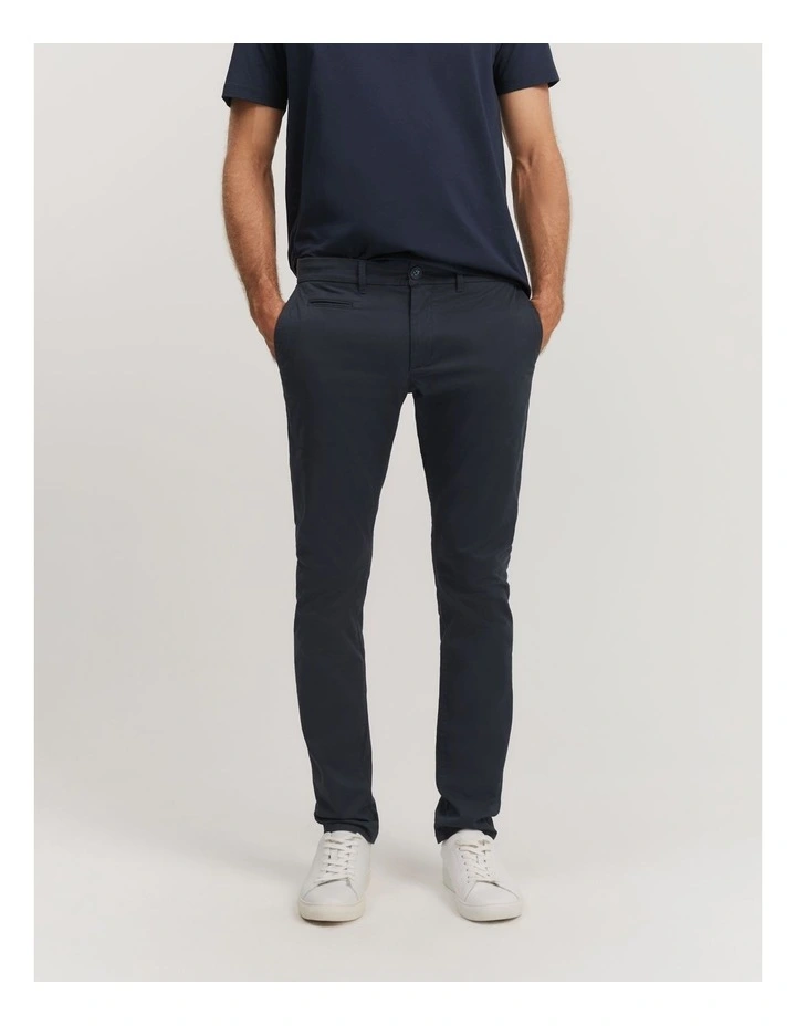 Verified Australian Cotton Slim Fit Stretch Chino in Navy