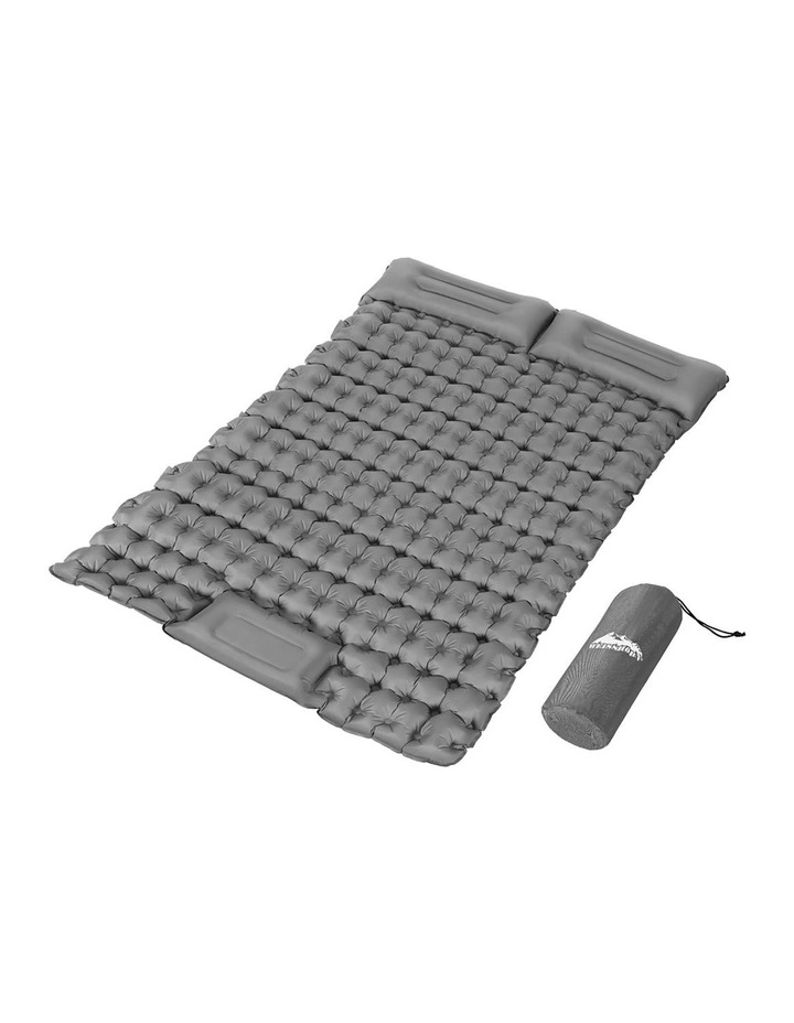Self Inflating Mattress With Double Pillow Bag in Green/Blue