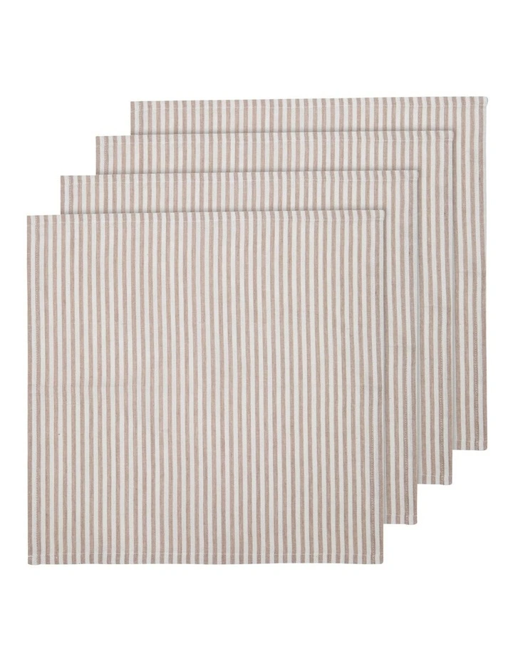 Pinstripe Napkin 4 Pack in Rose