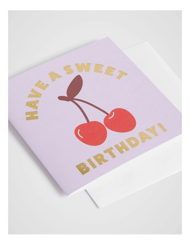 Large Cherry Birthday Card in Multi