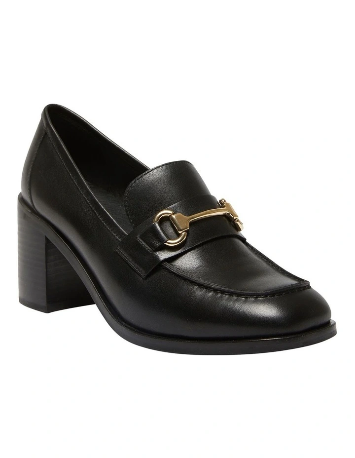 Sabrina Heeled Shoes in Black Leather