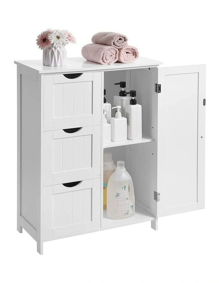 Floor Cabinet with 3 Drawers in White
