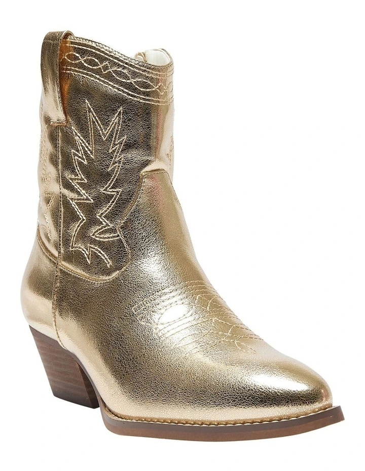 Texas Western Boots in Soft Gold Metallic