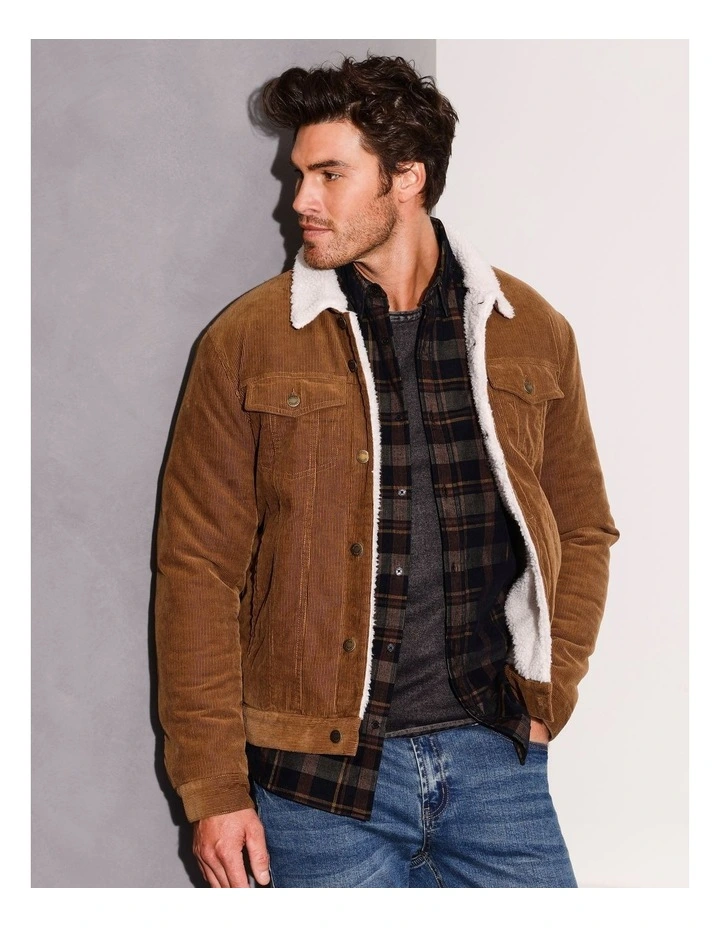 Cleft Island Cord Shepra Jacket in Tobacco