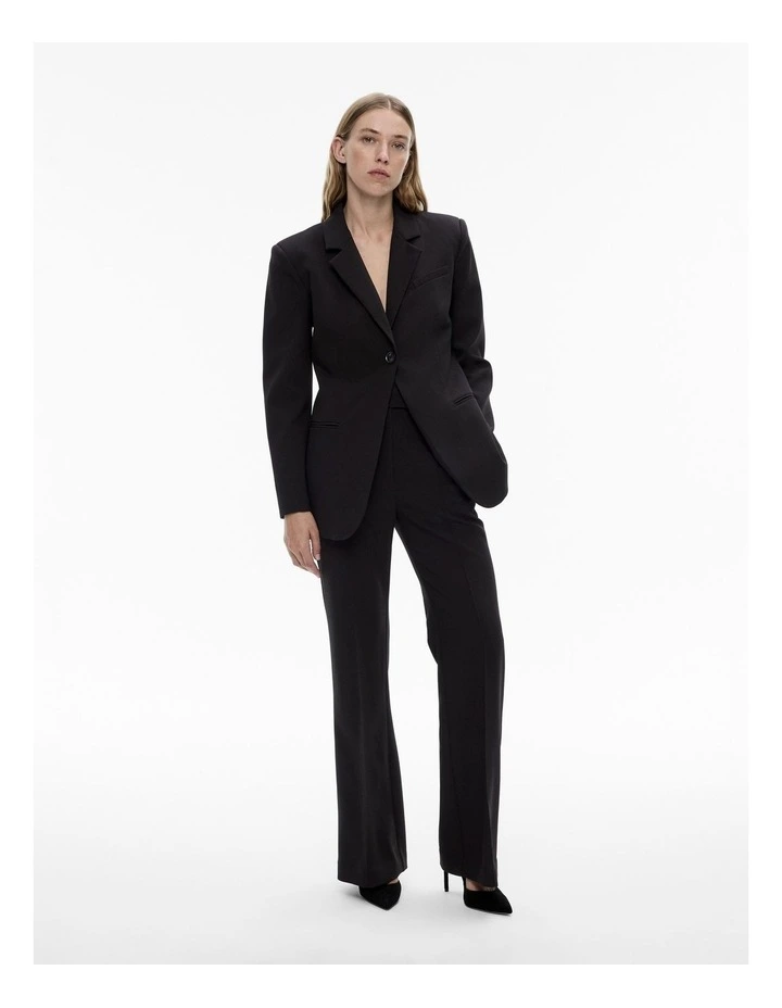 Notched Lapel Single-breasted Blazer in Black