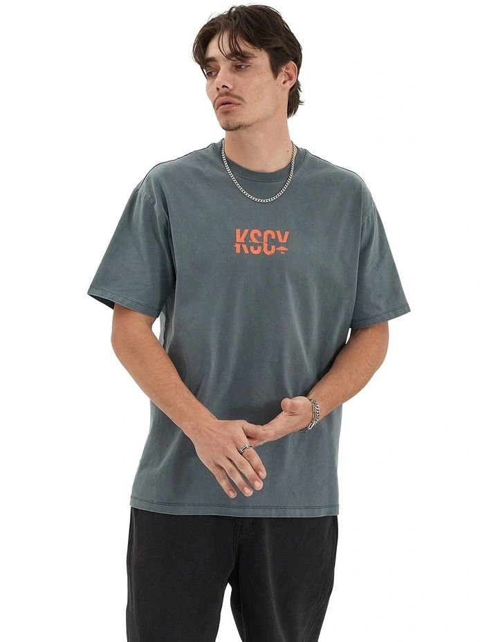Mystic Quest Heavy Box Fit Tee in Pigment Turbulence