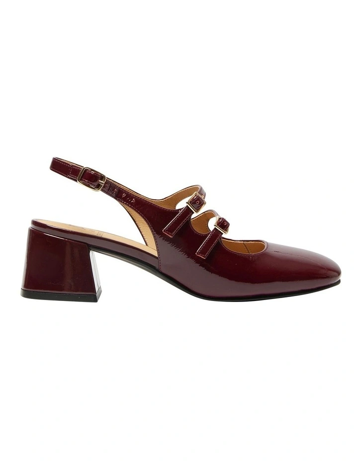 Louisa Heeled Shoes in Wine Patent Leather