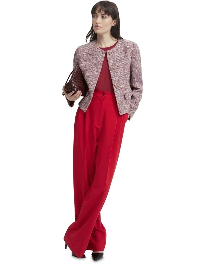 Sophia Boucle Jacket in Wine Red