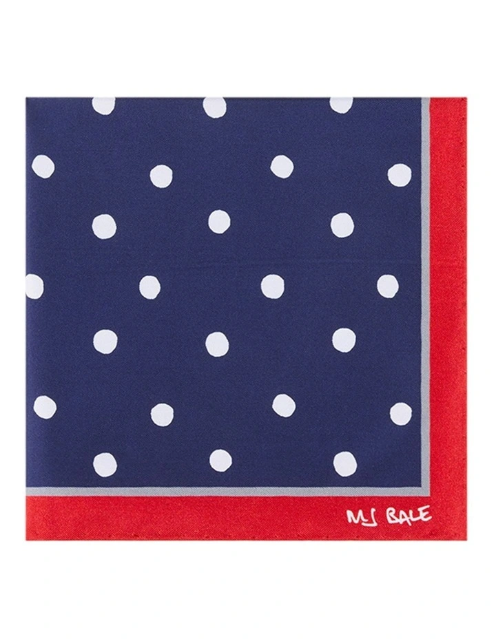 Mercury Pocket Square in Red White Navy