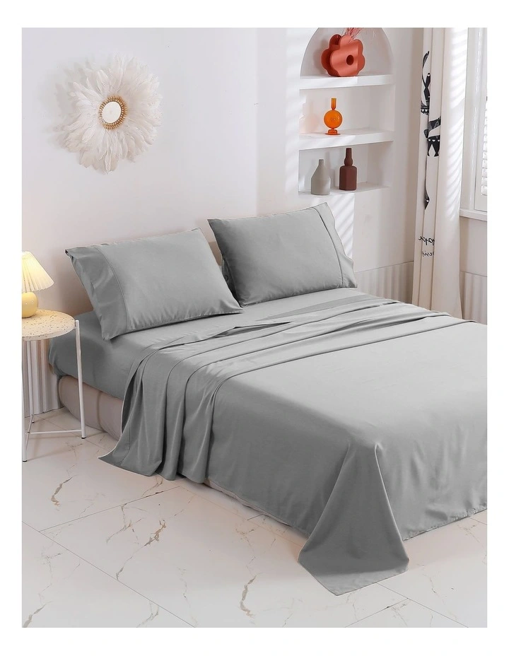 Bamboo Cotton Blend Sateen Sheet Set in Dove Grey