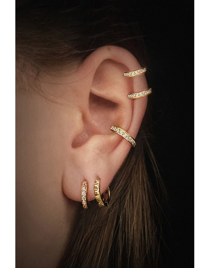 Edge Duo Ear Cuff in Gold
