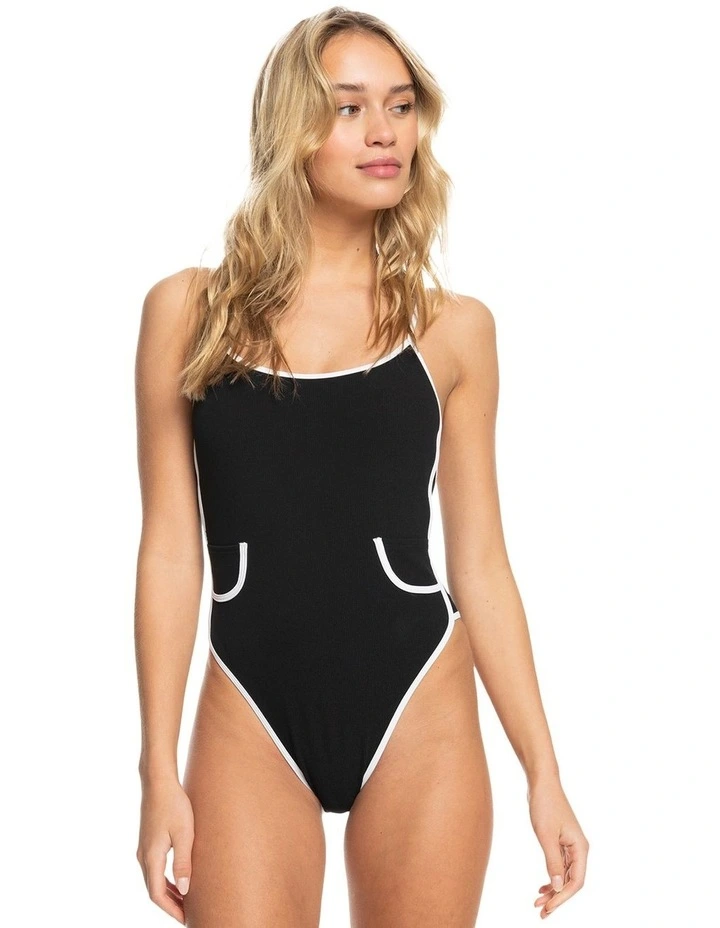 New Life High Leg One Piece Swimsuit in Anthracite