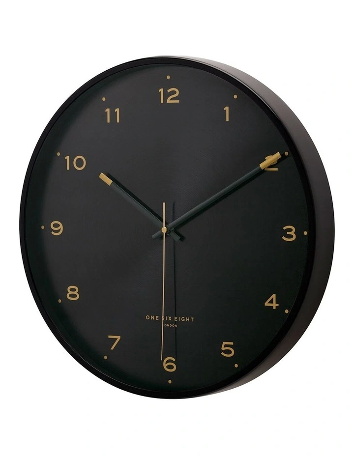 Elsa Silent Wall Clock 30cm in Black